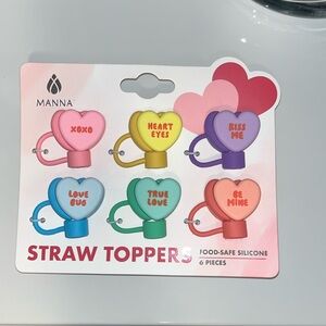 Manna 6 Pack Conversation Heart Straw Covers